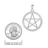 The Plain Five-Pointed Star Sterling Silver Pendant TPD4567