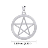 The Plain Five-Pointed Star Sterling Silver Pendant TPD4567