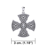 Brigid Ashwood Templar Celtic Cross Sterling Silver Pendant TPD458