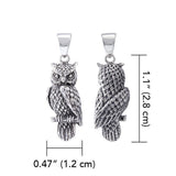 Wise and ever watchful ~  Sterling Silver Jewelry Horned Owl 3 Dimensional Pendant TPD4586