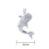 Large Whale Shark Sterling Silver Pendant TPD4859