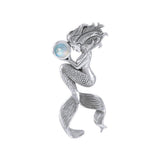 Large Mermaids Oracle Sterling Silver With Gemstone Pendant TPD4897 by TPD4897