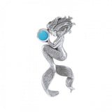 Large Mermaids Oracle Sterling Silver With Gemstone Pendant TPD4897 by TPD4897
