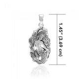 Mermaid Goddess with Wave Sterling Silver Pendant TPD5010