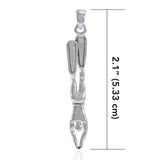 Descending Freediver Sterling Silver Pendant TPD5011