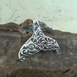 The graceful tale ~ Sterling Silver Whale Tail Filigree Pendant Jewelry TPD5145