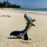 Sterling Silver Humpback Whale Tail Pendant with Enamel TPD5177