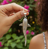 Gentle giants in benign grace ~ Small Whale Shark Silver Pendant TPD5197