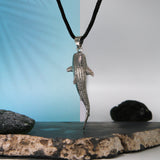 Gentle giants in benign grace ~ Small Whale Shark Silver with Hidden Bail Pendant TPD5198