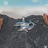 Double Dolphin Silver Pendant TPD5201 - Jewelry
