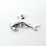 Swimming Hammerhead Shark Sterling Silver Pendant