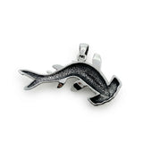 Swimming Hammerhead Shark Sterling Silver Pendant