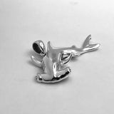 Swimming Hammerhead Shark Sterling Silver Pendant