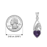 Horse Over Heart Gemstone Silver Pendant TPD5291 - Jewelry