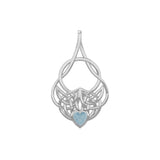 Celtic Knotwork Silver Pendant with Heart Gemstone TPD5292 - Jewelry
