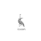 Small Raven Sterling Silver Pendant TPD5413