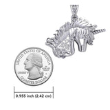 Celtic Unicorn Silver Pendant TPD5663 - Jewelry