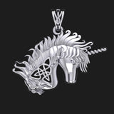 Celtic Unicorn Silver Pendant TPD5663 - Jewelry