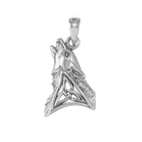 Celtic Howling Wolf Silver Pendant TPD5717 - Jewelry