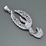 Mythical Celtic Phoenix Silver Pendant TPD5724 - Jewelry