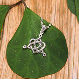 Celtic Father-Mother-Child "Family A Born For Eternity "Triquetra or Trinity Heart Silver Pendant TPD5783