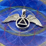 Angel Wings Recovery Sterling Silver Pendant with Gemstone TPD5844