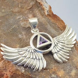 Angel Wings Recovery Sterling Silver Pendant with Gemstone TPD5846