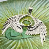 Guardian Angel Wings Sterling Silver Pendant with Birthstone TPD5870