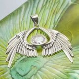 Guardian Angel Wings Sterling Silver Pendant with Birthstone TPD5870