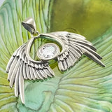 Guardian Angel Wings Sterling Silver Pendant with Birthstone TPD5870
