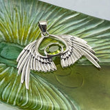 Guardian Angel Wings Sterling Silver Pendant with Birthstone TPD5870