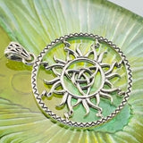 The Sun and Celtic Triquetra Sterling Silver Pendant TPD5928