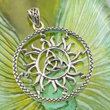 The Sun and Celtic Triquetra Sterling Silver Pendant TPD5928