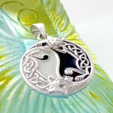 Celtic Yin Yang Cat Silver Pendant TPD5981