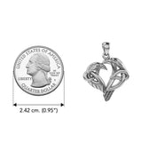 Love of The Mythical Celtic Heart Raven Silver Jewelry Pendant TPD6025 - Jewelry