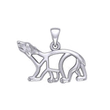 Hollow Polar Bear Silver Pendant TPD6034