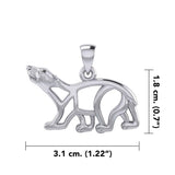 Hollow Polar Bear Silver Pendant TPD6034