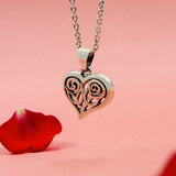 Double Roses in Heart Silver Pendant TPD6047