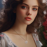 Double Roses in Heart Silver Pendant TPD6047 - Jewelry