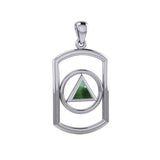 Recovery Silver Pendant with Stone TPD6048 - Jewelry