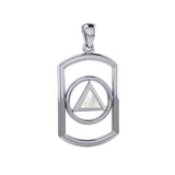 Recovery Silver Pendant with Stone TPD6048 - Jewelry
