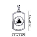 Recovery Silver Pendant with Stone TPD6048 - Jewelry