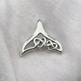 Celtic Whale Tail And Double Heart Silver Pendant TPD6054