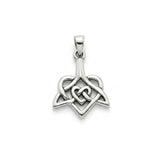 Celtic Whale Tail And Double Heart Sterling Silver Pendant
