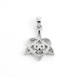 Celtic Whale Tail And Double Heart Sterling Silver Pendant