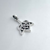 Celtic Whale Tail And Double Heart Sterling Silver Pendant