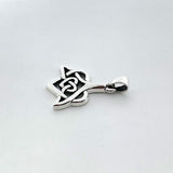 Celtic Whale Tail And Double Heart Sterling Silver Pendant