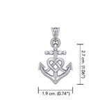 Celtic Heart With Anchor Silver Pendant TPD6056 - Jewelry