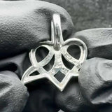 Whale Tail And Heart Silver Pendant TPD6057