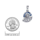 Celtic Nautilus And Double Heart Sterling Silver Pendant TPD6082